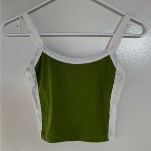 Green and White Women's Top